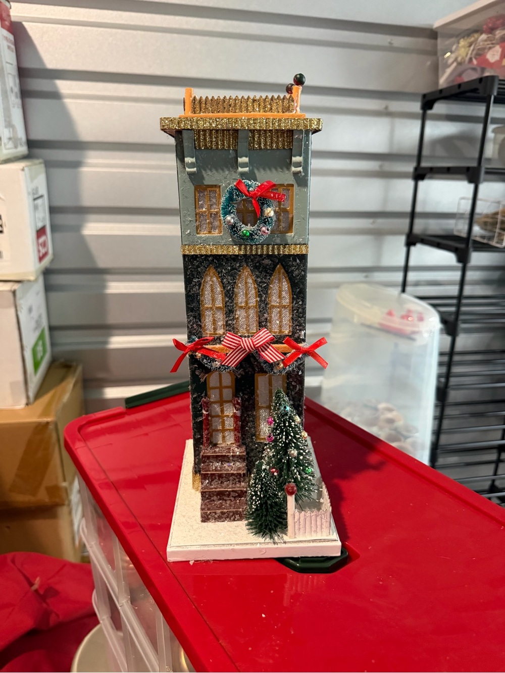 Cody Foster Green Townhouse Christmas Village